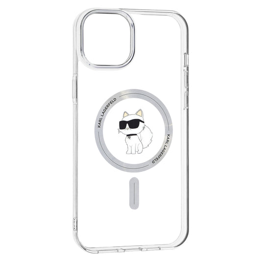 Coque MagSafe pour Apple iPhone 15 Plus / 14 Plus, Karl Lagerfeld, IML Choupette, Transparente