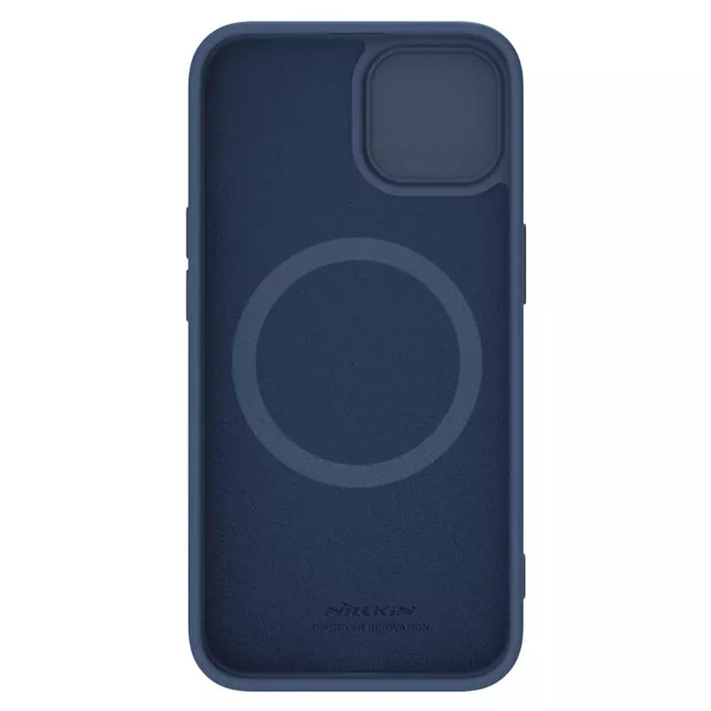 Coque MagSafe pour Apple iPhone 15 Plus, Nillkin, CamShield Silky, Bleue