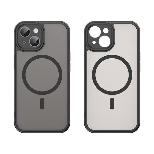 MagSafe-Hülle für Apple iPhone 15 Plus, Techsuit, HaloFrost II, Schwarz
