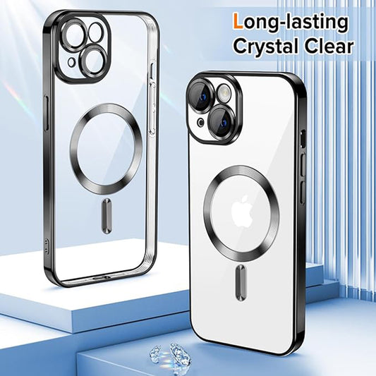 MagSafe-Hülle für Apple iPhone 15 Plus, Techsuit, Luxury Crystal, Schwarz