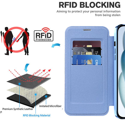 Coque MagSafe pour Apple iPhone 15 Plus, Techsuit, SmartMag Book, Bleu