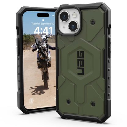 Coque MagSafe pour Apple iPhone 15 Plus, Urban Armor Gear, Pathfinder, Vert