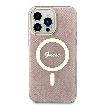 Étui MagSafe pour Apple iPhone 15 Pro, Guess, IML 4G, Rose