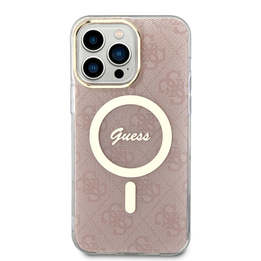 Étui MagSafe pour Apple iPhone 15 Pro, Guess, IML 4G, Rose