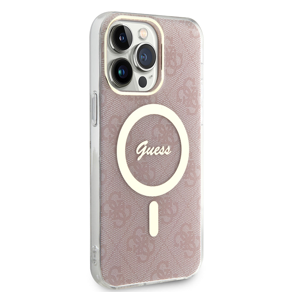 Étui MagSafe pour Apple iPhone 15 Pro, Guess, IML 4G, Rose