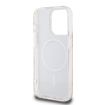 MagSafe Hülle für Apple iPhone 15 Pro, Guess, IML Gcube, Braun