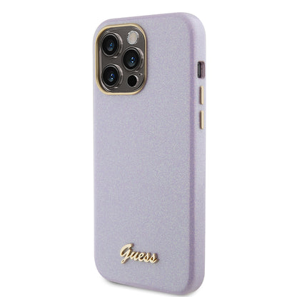 MagSafe Hülle für Apple iPhone 15 Pro Max, Guess, Glitter Full Wrapped, Lila GUHCP15XPGMCSL