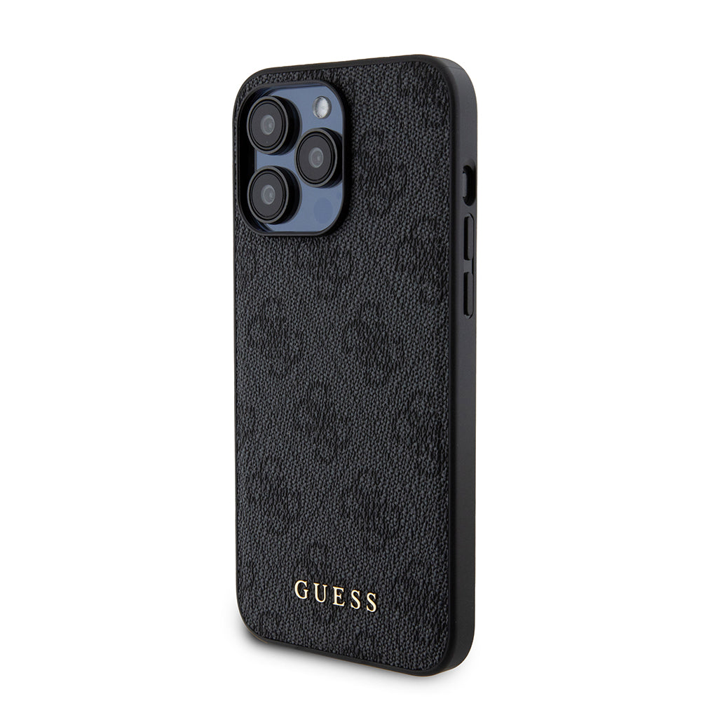 MagSafe Hülle für Apple iPhone 15 Pro Max, Guess, Powerbank 4G Metal Logo, Schwarz