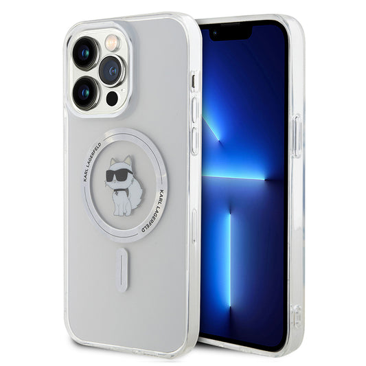 Étui MagSafe pour Apple iPhone 15 Pro Max, Karl Lagerfeld, IML Choupette, Transparent