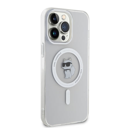 Étui MagSafe pour Apple iPhone 15 Pro Max, Karl Lagerfeld, IML Choupette, Transparent