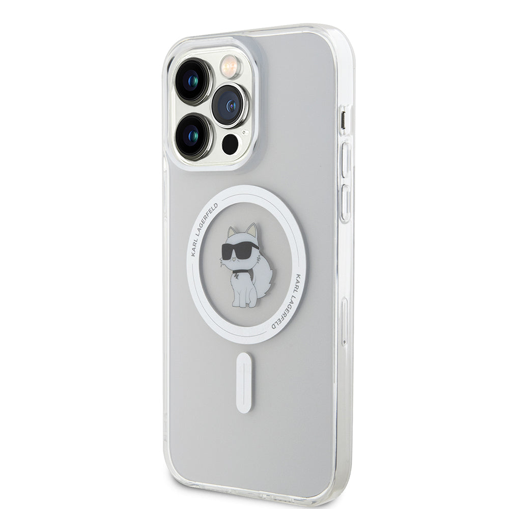 Étui MagSafe pour Apple iPhone 15 Pro Max, Karl Lagerfeld, IML Choupette, Transparent