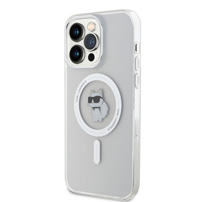 Étui MagSafe pour Apple iPhone 15 Pro Max, Karl Lagerfeld, IML Choupette, Transparent