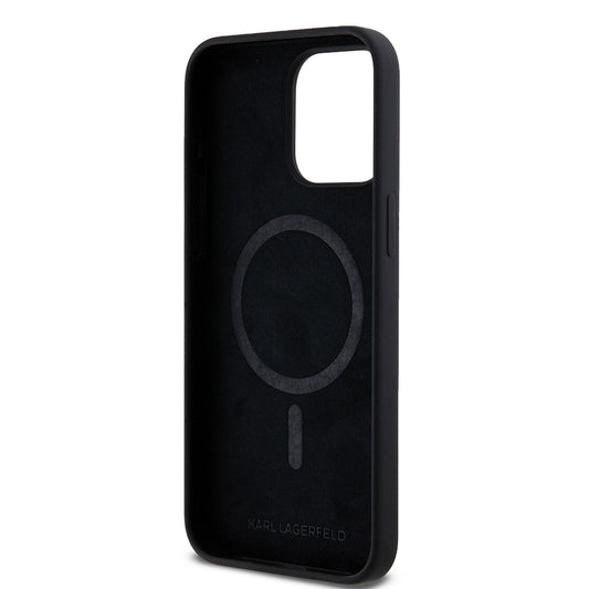 MagSafe Case for Apple iPhone 15 Pro Max, Karl Lagerfeld, Silicone Choupette's Head, Black