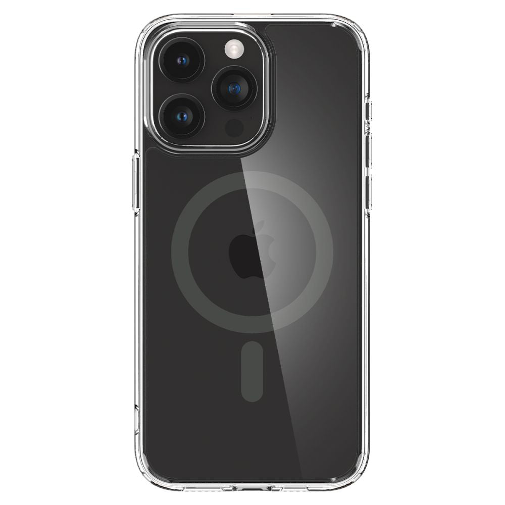 Coque MagSafe pour Apple iPhone 15 Pro Max, Spigen, Ultra Hybrid Carbon, Transparente