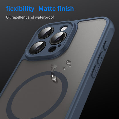 MagSafe Case for Apple iPhone 15 Pro Max, Techsuit, HaloFrost II, Navy Blue