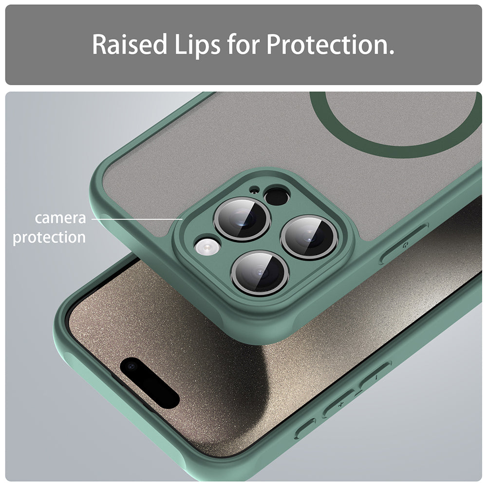 Coque MagSafe pour Apple iPhone 15 Pro Max, Techsuit, HaloFrost II, Vert