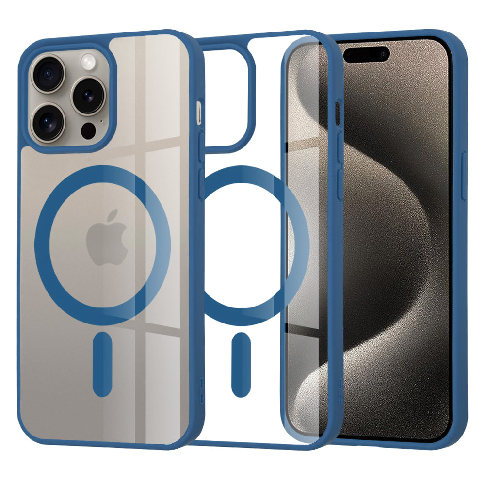 Coque MagSafe pour Apple iPhone 15 Pro Max, Techsuit, Pro, Bleue