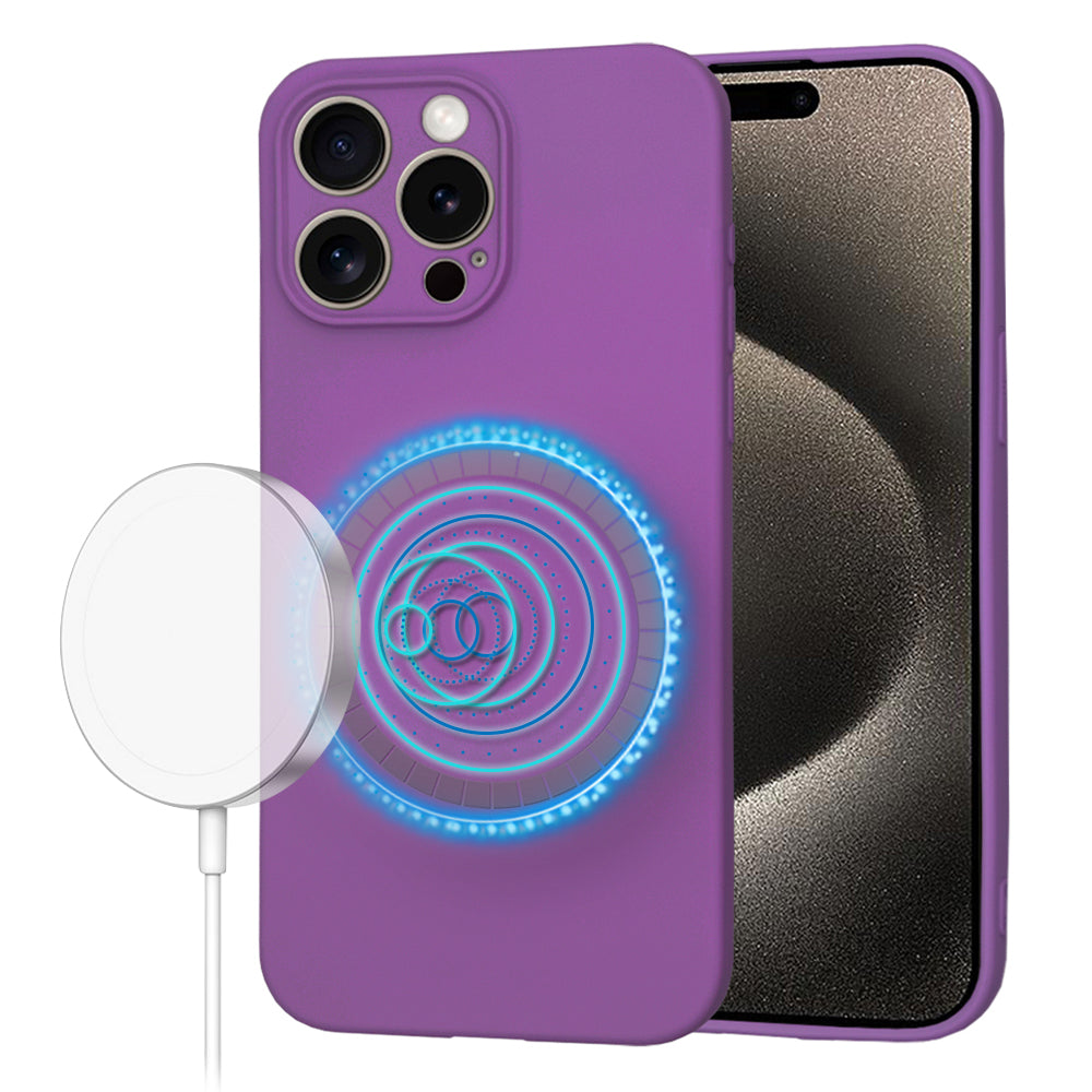 Coque MagSafe pour Apple iPhone 15 Pro Max, Techsuit, SoftFlex, Violet