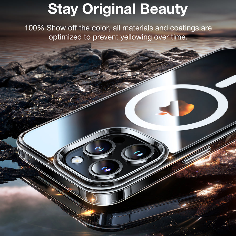 Coque MagSafe pour Apple iPhone 15 Pro Max, Torras, Diamond, Transparente