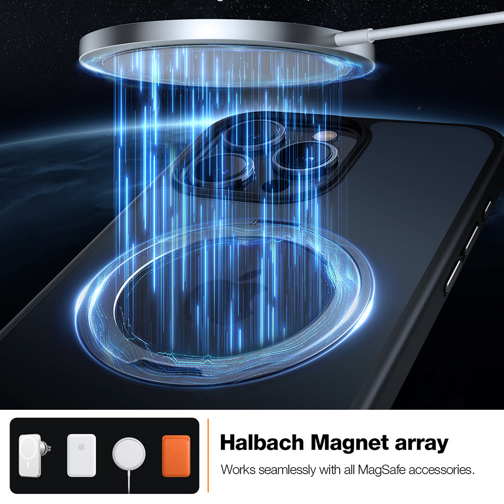 MagSafe Hülle für Apple iPhone 15 Pro Max, Torras, Ostand Pro, Schwarz