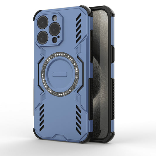 MagSafe-Hülle für Apple iPhone 15 Pro, Techsuit, ArmorMag, Blau