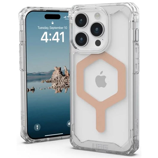 Coque MagSafe pour Apple iPhone 15 Pro, Urban Armor Gear, Plyo, Rose Doré