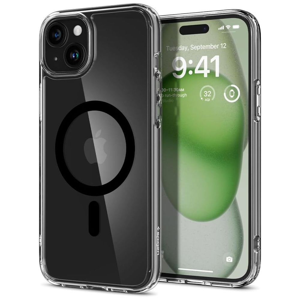 Coque MagSafe pour Apple iPhone 15, Spigen, Ultra Hybrid, Noire ACS06803