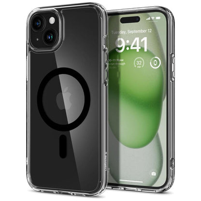 Coque MagSafe pour Apple iPhone 15, Spigen, Ultra Hybrid, Noire ACS06803