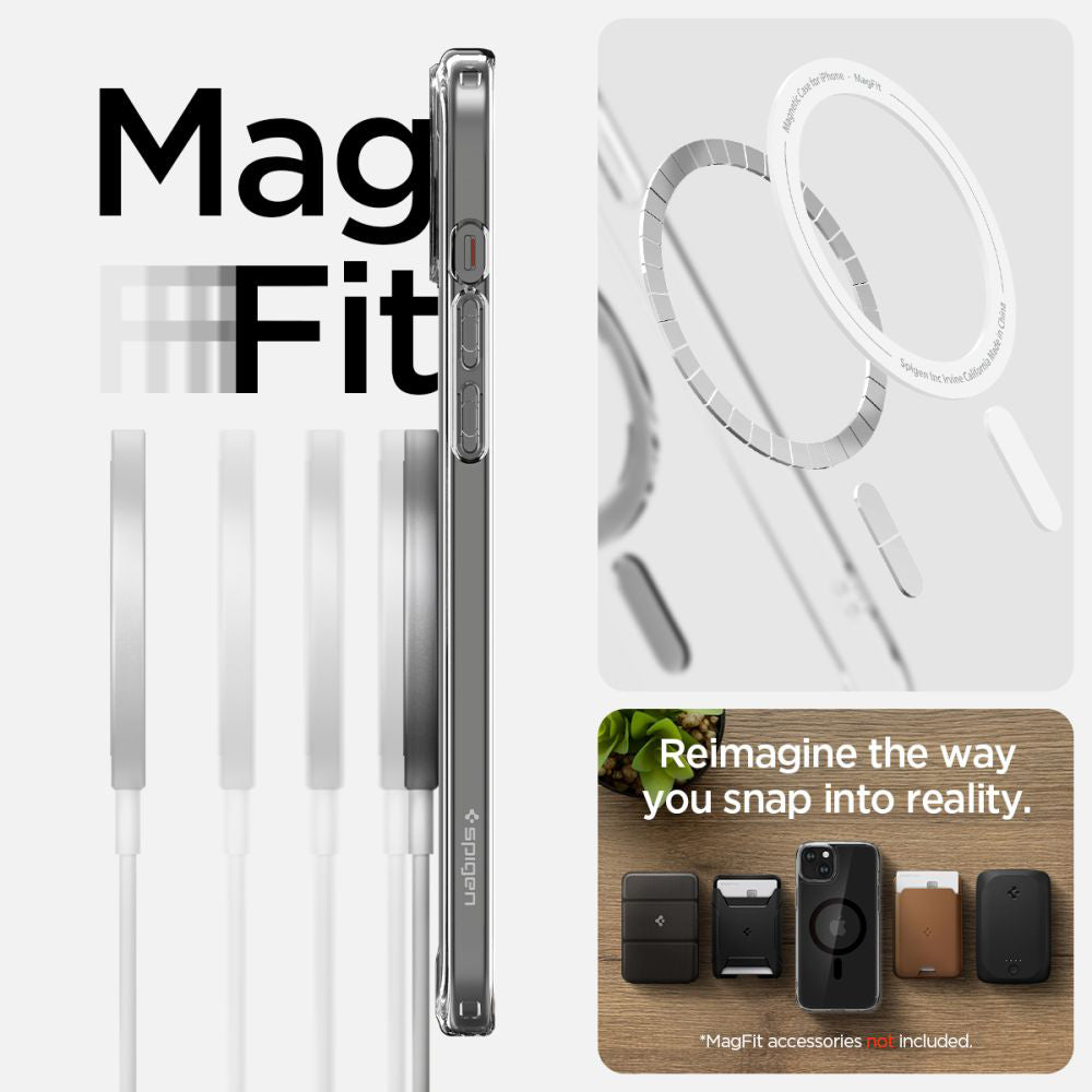 Coque MagSafe pour Apple iPhone 15, Spigen, Ultra Hybrid, Noire ACS06803