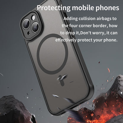 MagSafe-Hülle für Apple iPhone 15, Techsuit, HaloFrost II, Schwarz