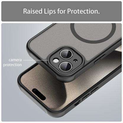 MagSafe-Hülle für Apple iPhone 15, Techsuit, HaloFrost II, Schwarz