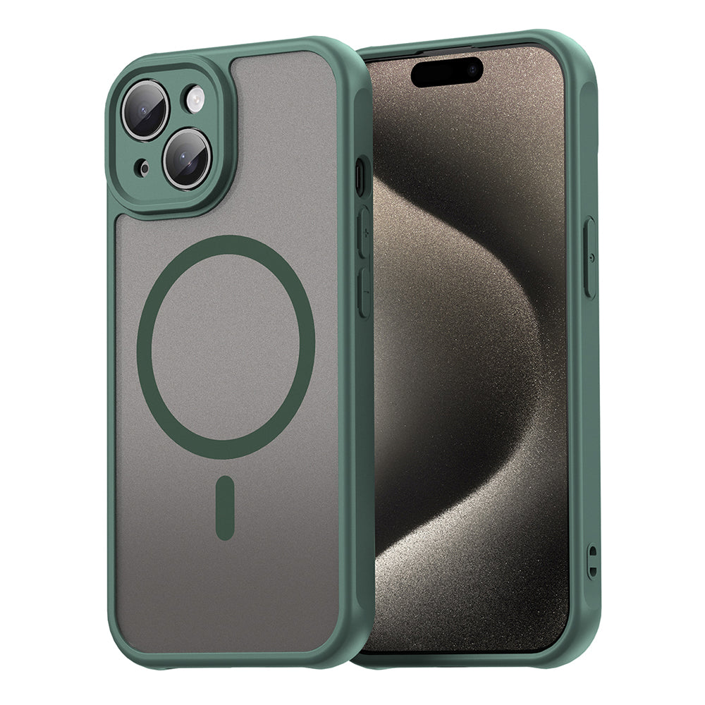MagSafe Case for Apple iPhone 15, Techsuit, HaloFrost II, Green