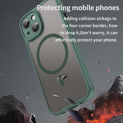 MagSafe Case for Apple iPhone 15, Techsuit, HaloFrost II, Green
