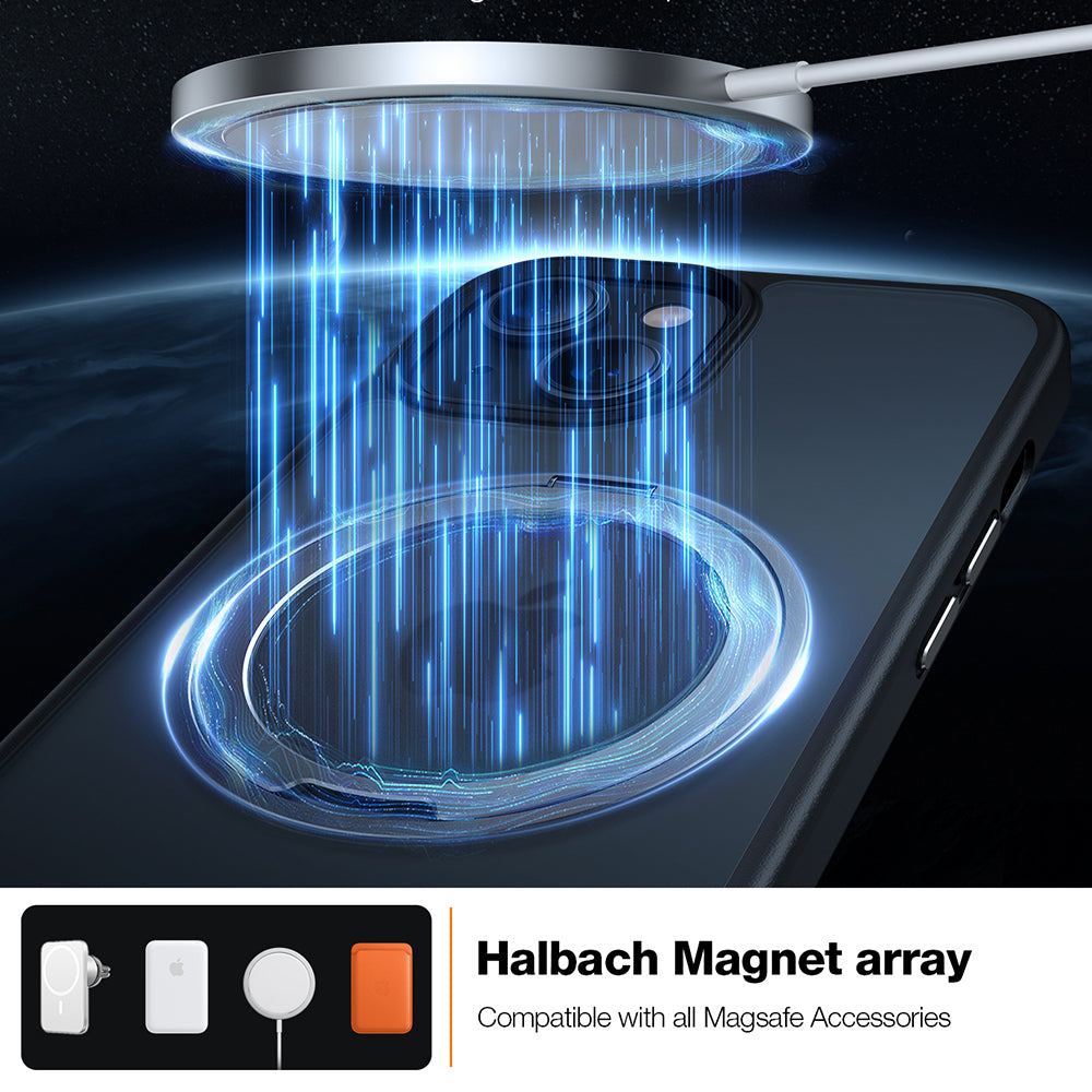 Étui MagSafe pour Apple iPhone 15, Torras, Ostand Pro, Noir