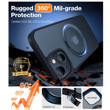 Étui MagSafe pour Apple iPhone 15, Torras, Ostand Pro, Noir