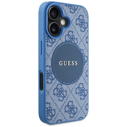 MagSafe Case for Apple iPhone 16, Guess, 4G Circle Classic Logo, Blue