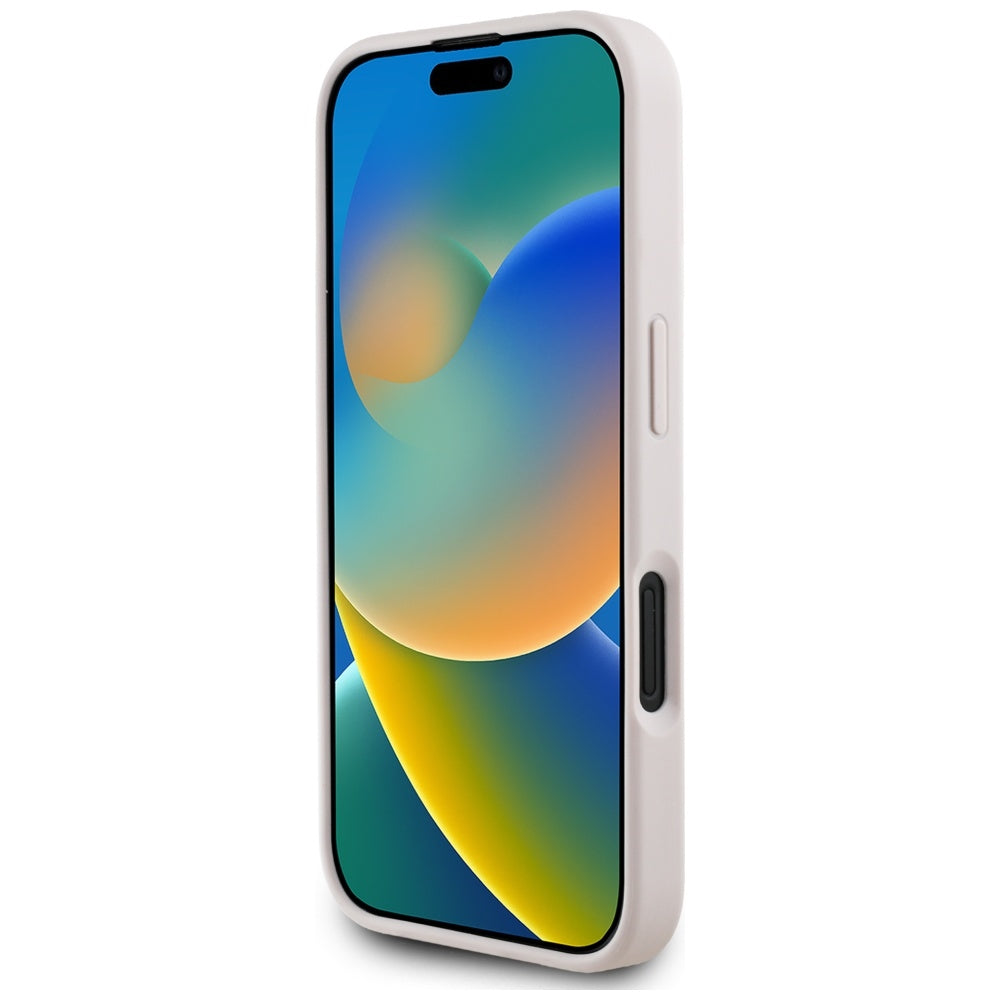 Étui MagSafe pour Apple iPhone 16, Guess, 4G Circle Classic Logo, Rose