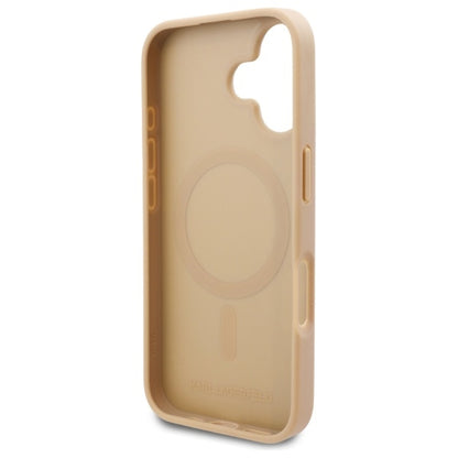 Coque MagSafe pour Apple iPhone 16, Karl Lagerfeld, Hot Stamp, Beige