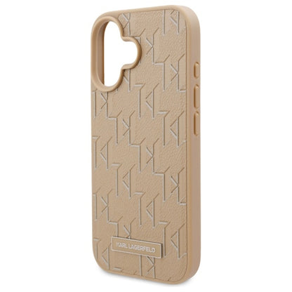 Coque MagSafe pour Apple iPhone 16, Karl Lagerfeld, Hot Stamp, Beige
