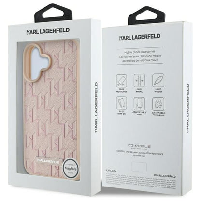 Étui MagSafe pour Apple iPhone 16, Karl Lagerfeld, Hot Stamp, Rose