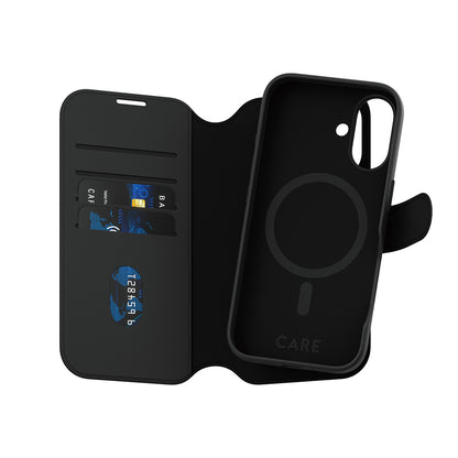 Étui MagSafe pour Apple iPhone 16, PanzerGlass, Fonction Care Tango Two-in-One, Noir