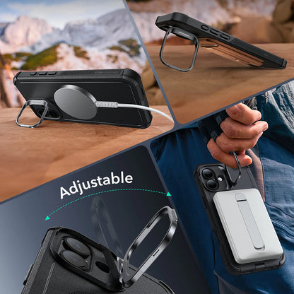 MagSafe Hülle für Apple iPhone 16 Plus, ESR, Cyber Armor Kickstand, Schwarz
