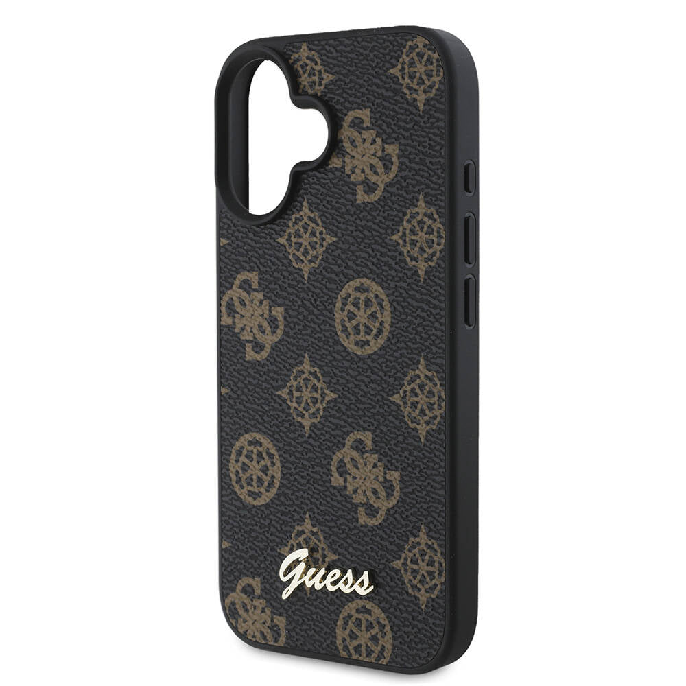 Coque MagSafe pour Apple iPhone 16 Plus, Guess, Peony Script, Noire