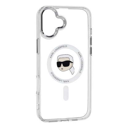 Housse MagSafe pour Apple iPhone 16 Plus, Karl Lagerfeld, IML Karl's Head, Blanche