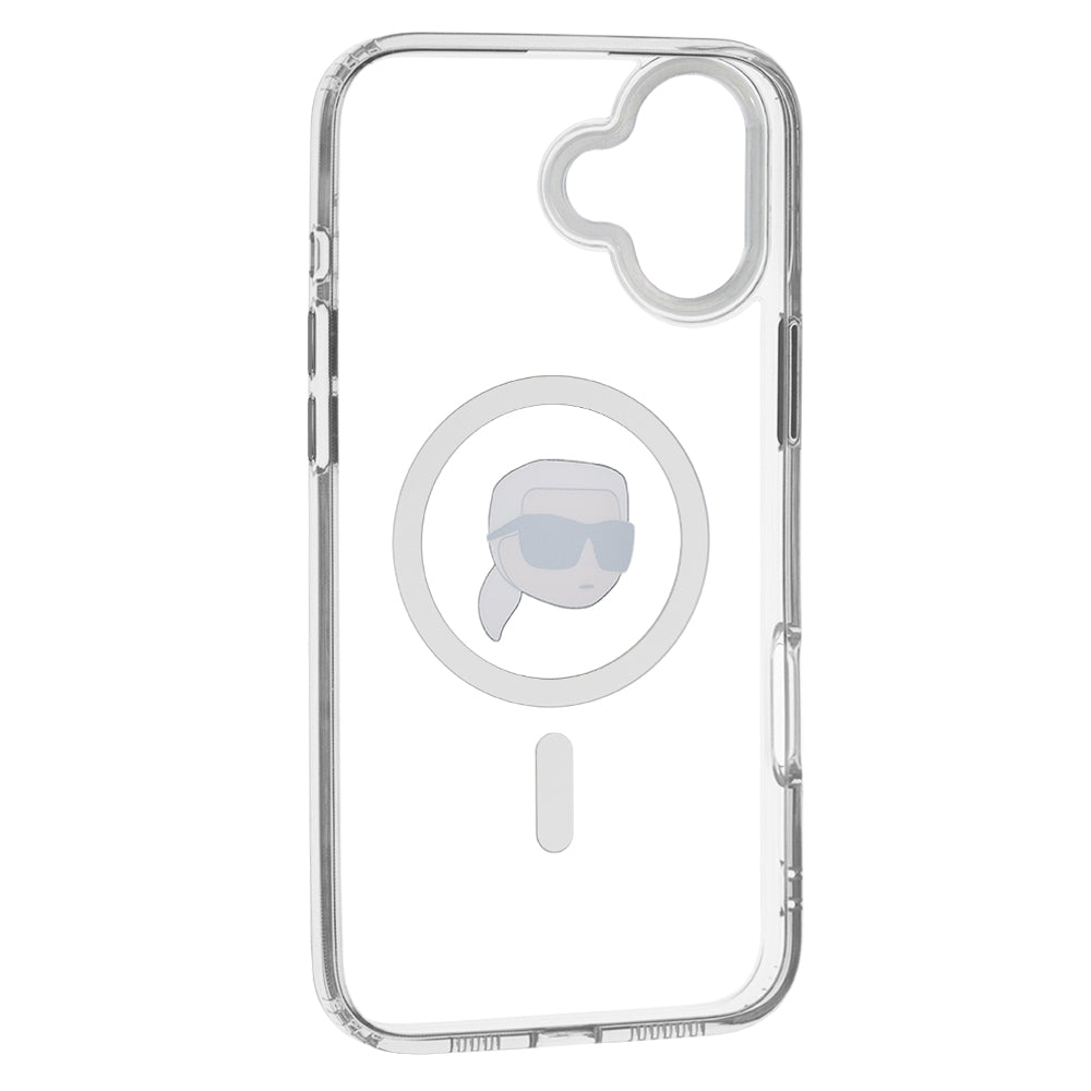 Housse MagSafe pour Apple iPhone 16 Plus, Karl Lagerfeld, IML Karl's Head, Blanche