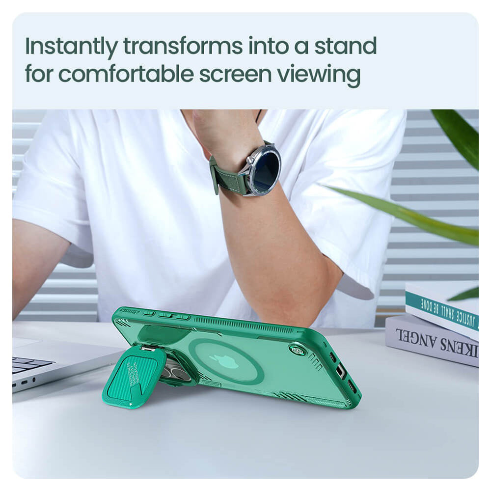 MagSafe Case for Apple iPhone 16 Plus, Nillkin, Iceblade Prop (w/o Camera Cutout), Green