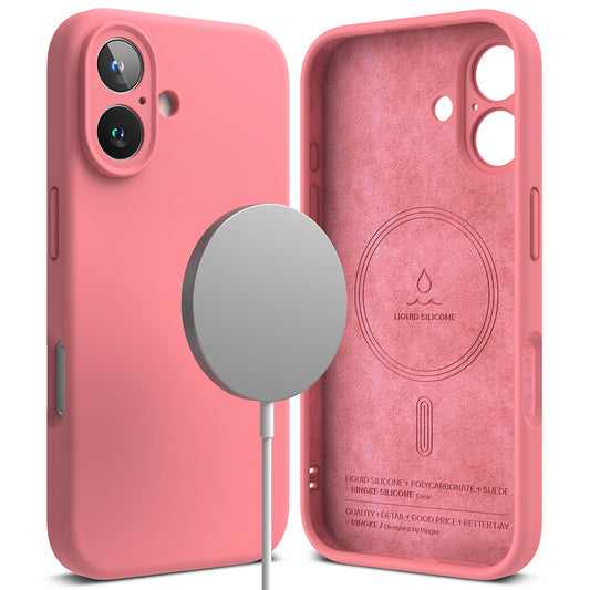 MagSafe-Hülle für Apple iPhone 16 Plus, Ringke, Silikon, Rosa