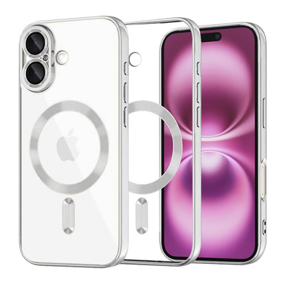 Coque MagSafe pour Apple iPhone 16 Plus, Techsuit, Luxury Crystal, Argentée