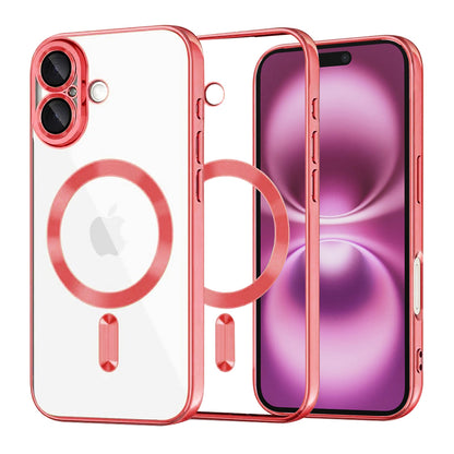 MagSafe-Hülle für Apple iPhone 16 Plus, Techsuit, Luxury Crystal, Rot