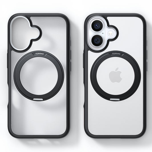 Coque MagSafe pour Apple iPhone 16 Plus, Torras, Ostand R Fusion, Noire